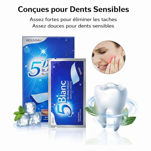 Bande de blanchiment des dents 5D, 7/14/21/28 paires de bandes plus blanches pour éliminer les taches de café, Kit de blanchiment des dents efficace à usage domestique