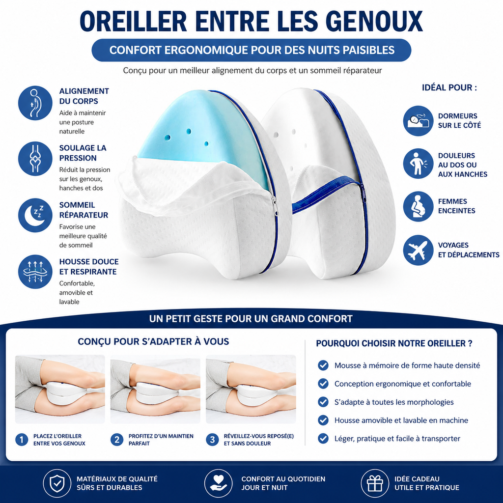 Oreiller de jambe en coton à mémoire de forme en forme de cœur, couché sur le côté, coussin veineux, femme enceinte, dormir dans le lit, Clip couché sur le côté