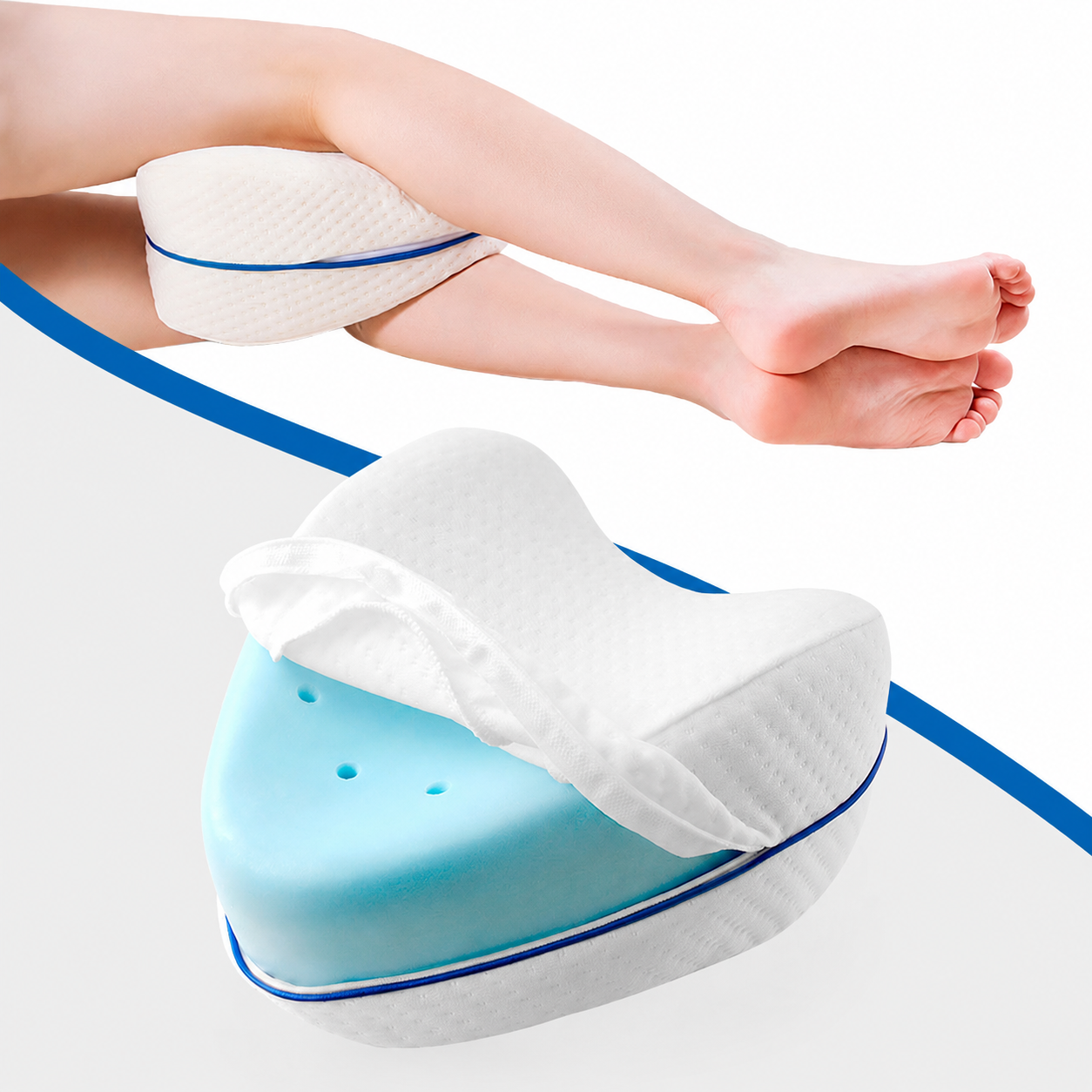 Oreiller de jambe en coton à mémoire de forme en forme de cœur, couché sur le côté, coussin veineux, femme enceinte, dormir dans le lit, Clip couché sur le côté