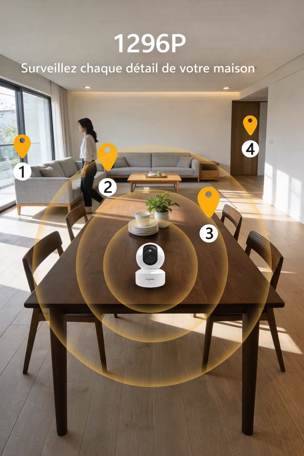 camera 3MP 5G/2.4GHz WiFi intérieur sécurité à domicile IP intelligent bébé moniteur caméra suivi automatique 24/7 caméra de Surveillance vidéo