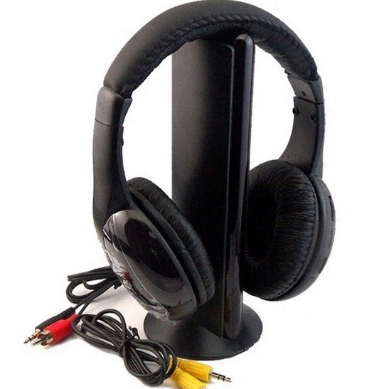 REDAMIGO – écouteurs HiFi sans fil 5 en 1, pour télévision ou ordinateur, Radio FM, avec Microphone et récepteur