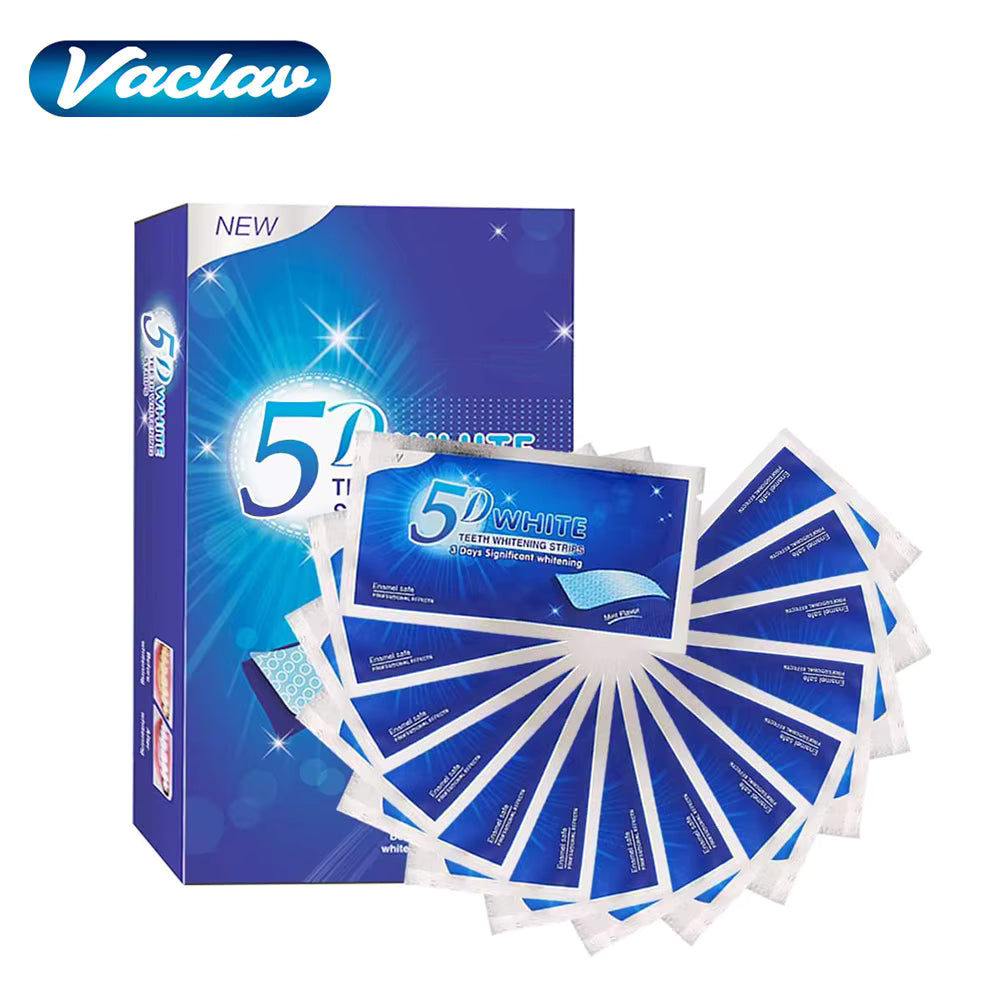 Bande de blanchiment des dents 5D, 7/14/21/28 paires de bandes plus blanches pour éliminer les taches de café, Kit de blanchiment des dents efficace à usage domestique