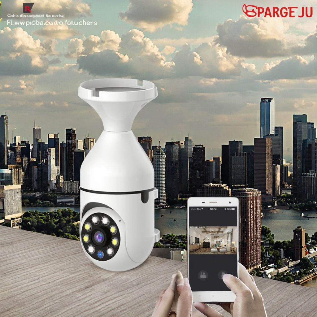 Easy cam Life APP-caméras de sécurité à ampoule caméra WiFi sans fil extérieure 5GHz, 360 degrés, prise de lumière E27 vis en sécurité